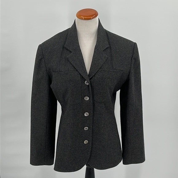 Basco Barney's Sportswear Co. Gray Wool Button Front Blazer Size 12 - Picture 1 of 11